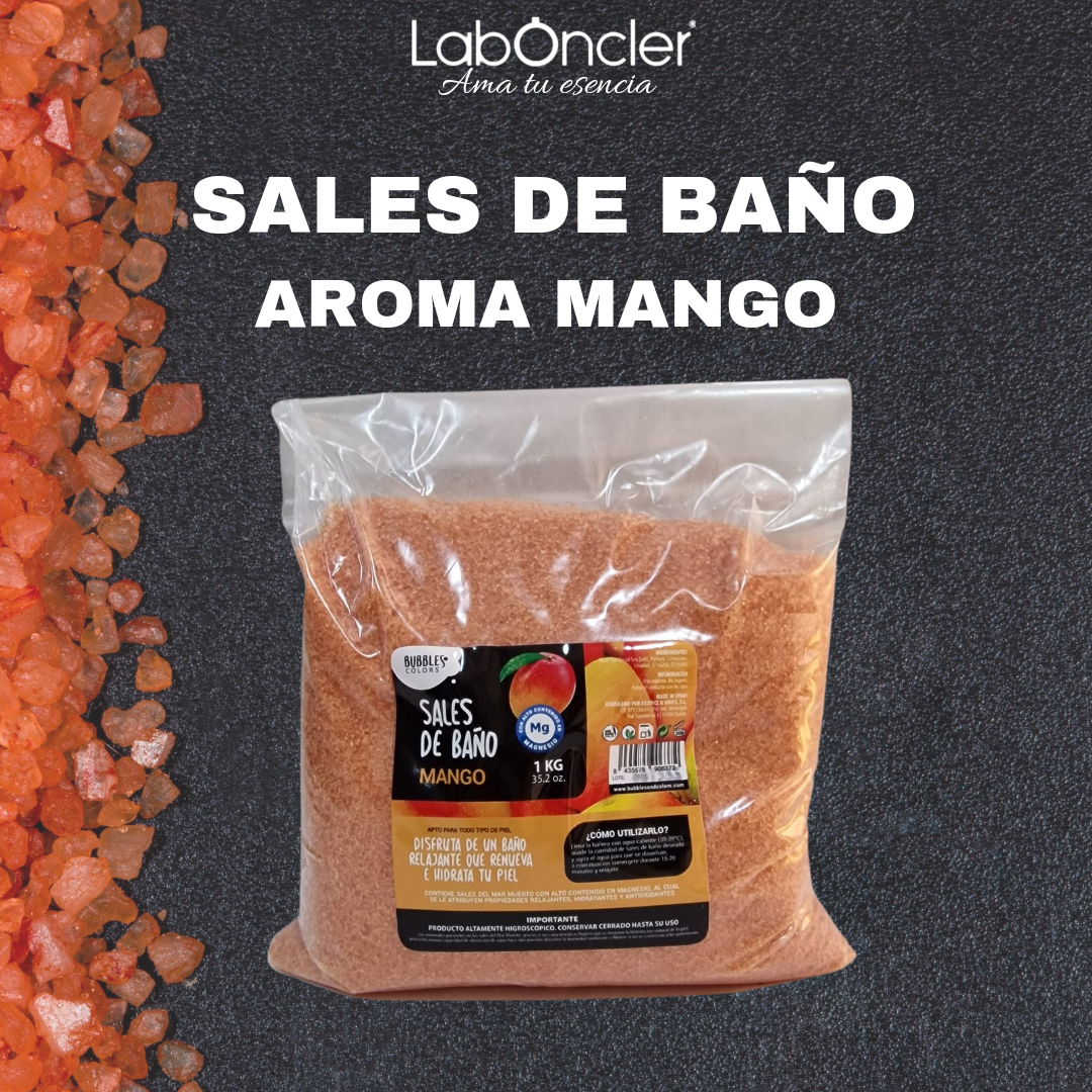 SALES DE BAÑO RICAS EN MAGNESIO AROMA MANGO. 1 kg.