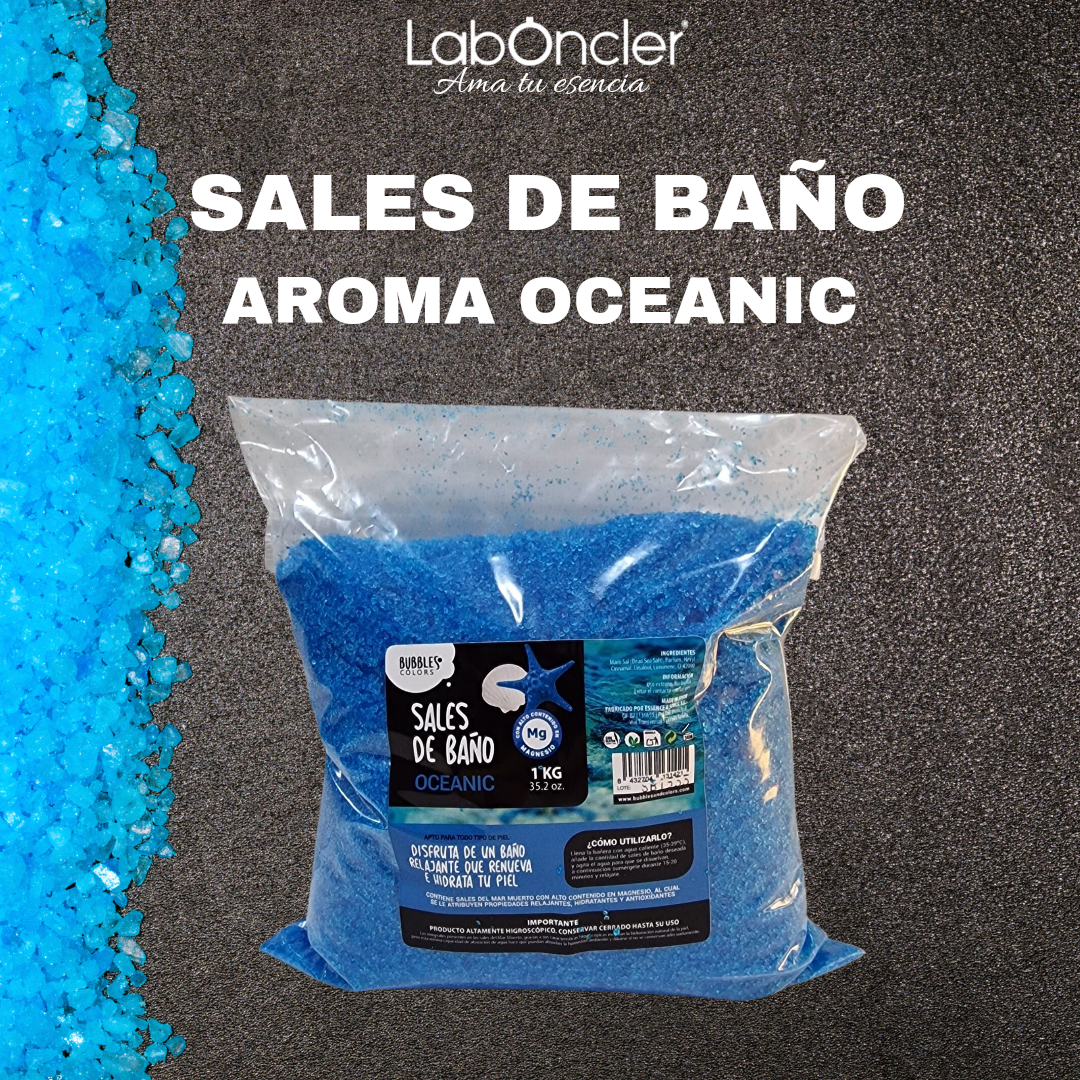 SALES DE BAÑO RICAS EN MAGNESIO AROMA OCEANIC. 1 kg.