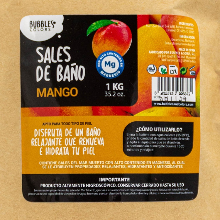 SALES DE BAÑO RICAS EN MAGNESIO AROMA MANGO. 1 kg.