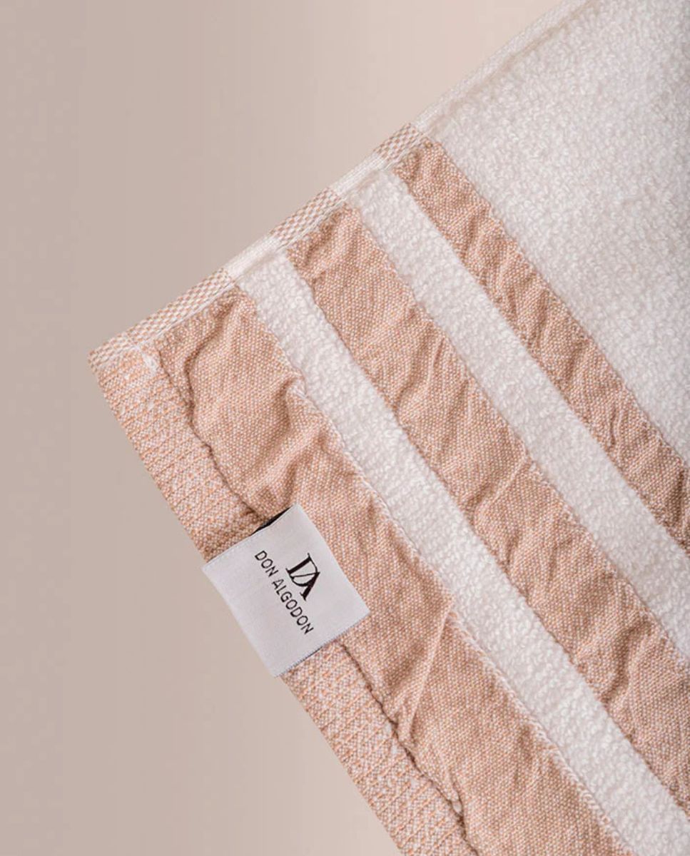 JUEGO DE TOALLAS JACQUARD SIROS BEIGE DON ALGODÓN