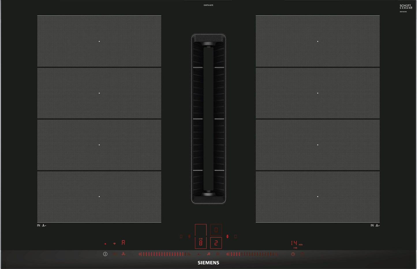 Placa de induccion con extractor integrado Siemens EX875LX67E