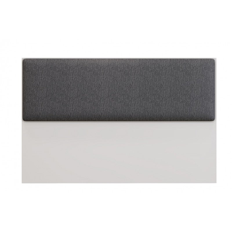 Cabecero tapizado UNI 160, MDP blanco, tejido chumbo, 160x5x90 cms