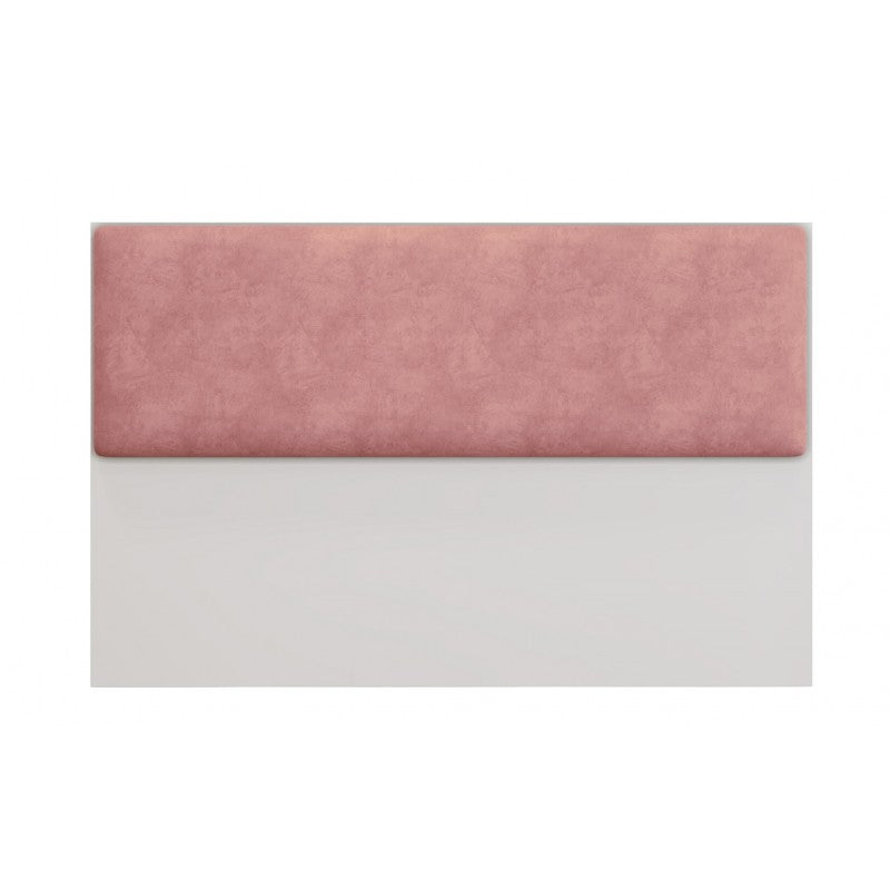 Cabecero tapizado UNI 160, MDP blanco, tejido velvet rosa, 160x5x90 cms