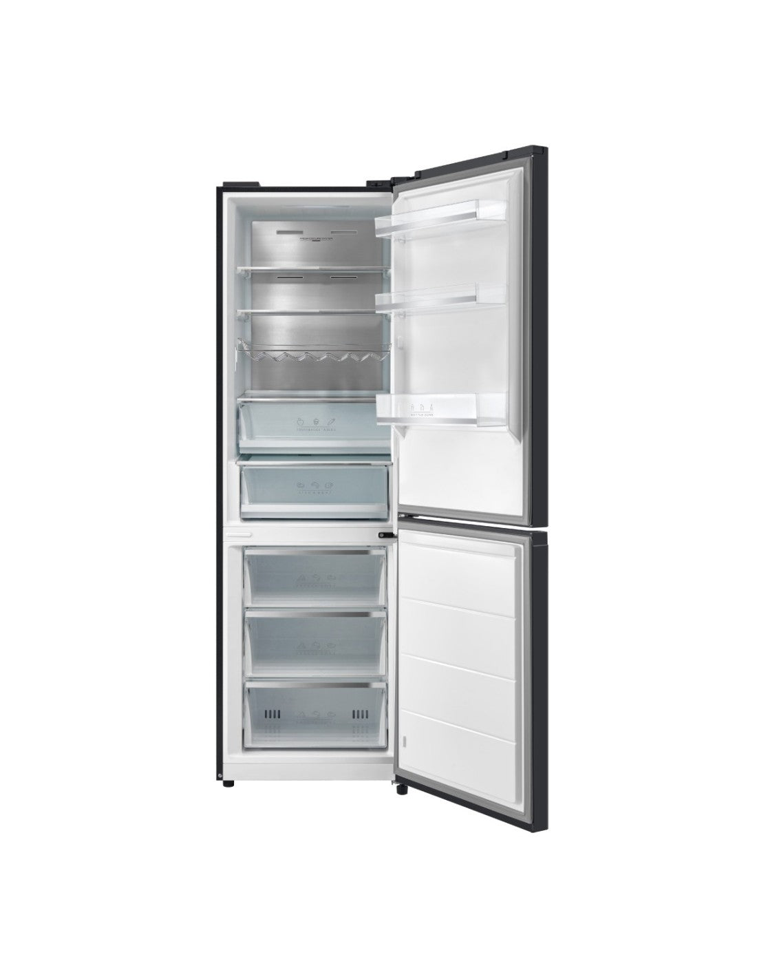 Frigorífico combi Johnson 202x60 cm E Cristal Negro JRC201EN2GN