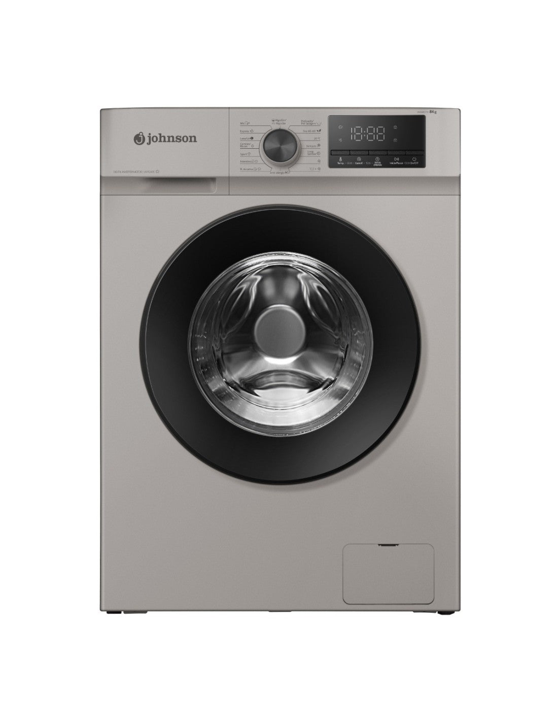 Lavadora Johnson 8 Kg 1400 RPM inverter acabado inox DUERO80XA-1
