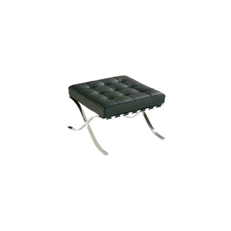Ottoman BARNA (T), acero inoxidable, similpiel negra