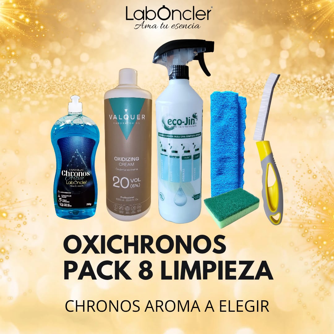 PACK 8 LIMPIEZA CHRONOS+CREMA OXIDANTE+DIFUSOR+CEPILLO JUNTAS+BAYETA Y ESTROPAJO CON ESPONJA LABONCLER