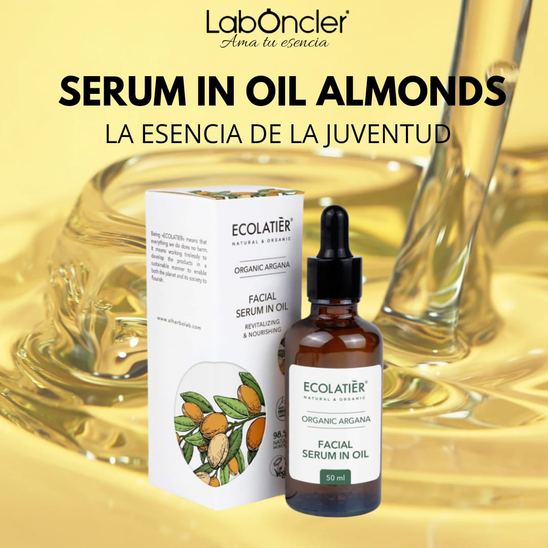 SÉRUM FACIAL CON ACEITE REVITALIZANTE Y NUTRITIVO DE ARGÁN ECOLÓGICO ECOLATIER 50 ML.