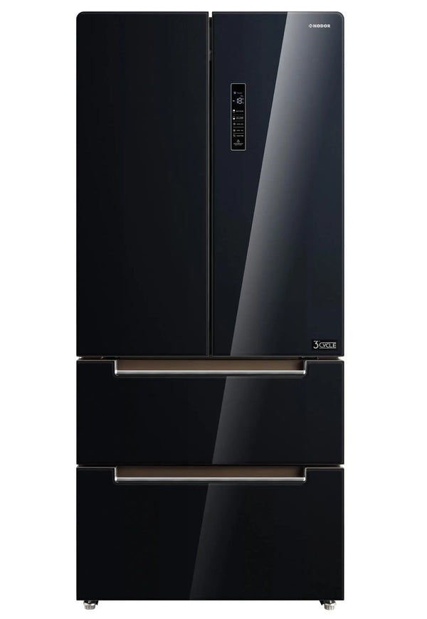 Frigorífico puerta francesa Nodor 190x84 cm cristal negro TWIN 189 TNF GDB Nodor