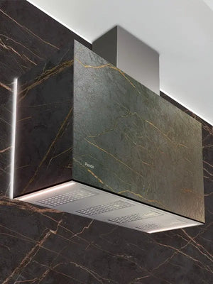 Campana decorativa de pared Pando modelo P-746 Inox + Dekton® Pando