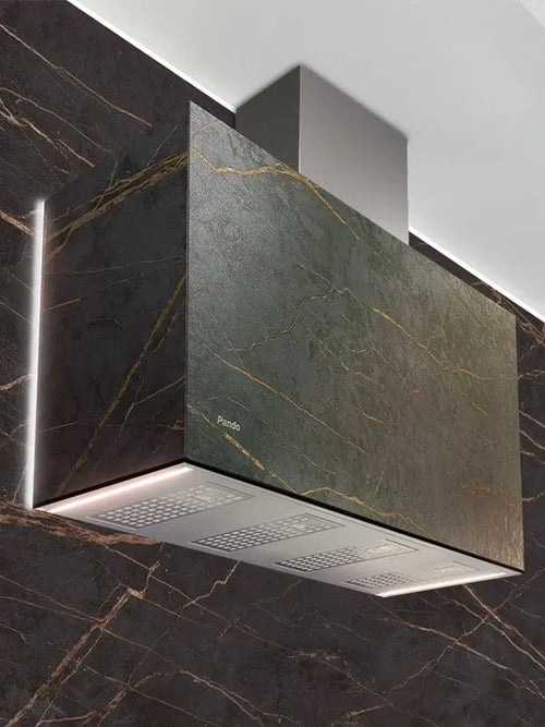 Campana decorativa de pared Pando modelo P-746 Inox + Dekton® Pando