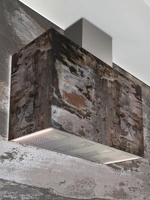 Campana decorativa de pared Pando modelo P-746 Inox + Dekton® Pando