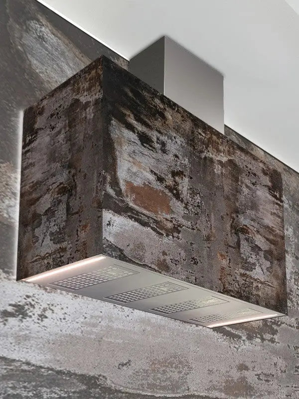 Campana decorativa de pared Pando modelo P-746 Inox + Dekton® Pando