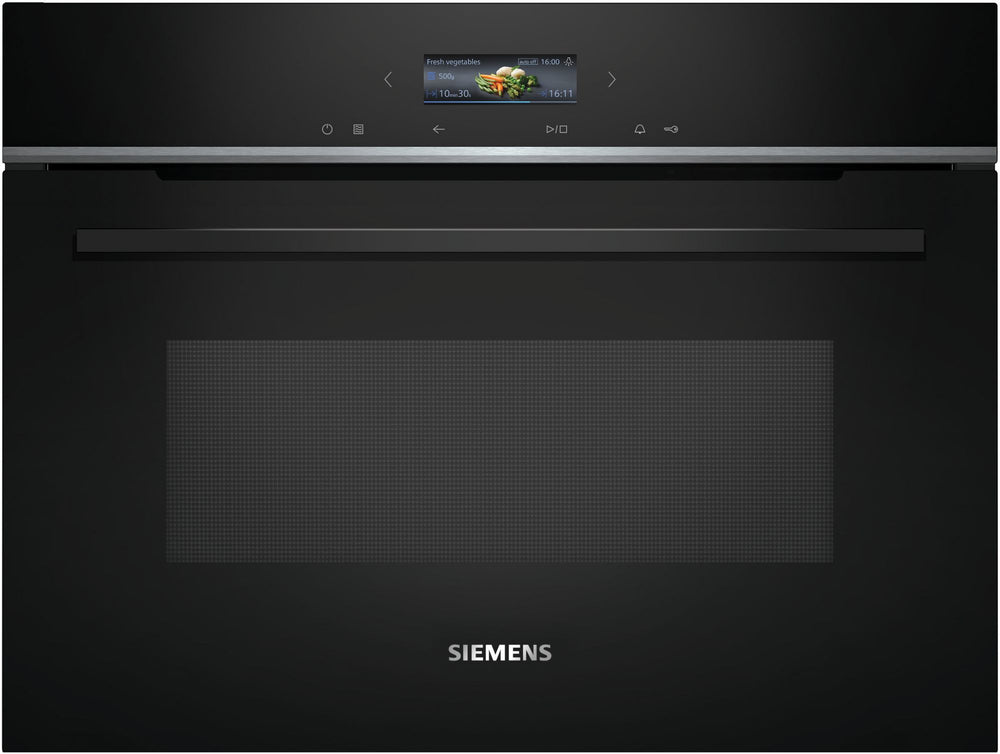 Siemens CE732GXB1 iQ700 Microondas integrado con grill 36 litros Cristal negro Apertura abatible
