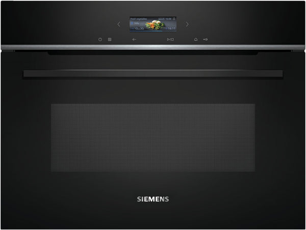 Siemens CE732GXB1 iQ700 Microondas integrado con grill 36 litros Cristal negro Apertura abatible