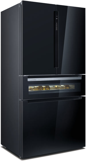 Siemens KF96RSBEA Frigorífico con vinoteca 183 x 90,5 cm NoFrost Cristal negro Clase E