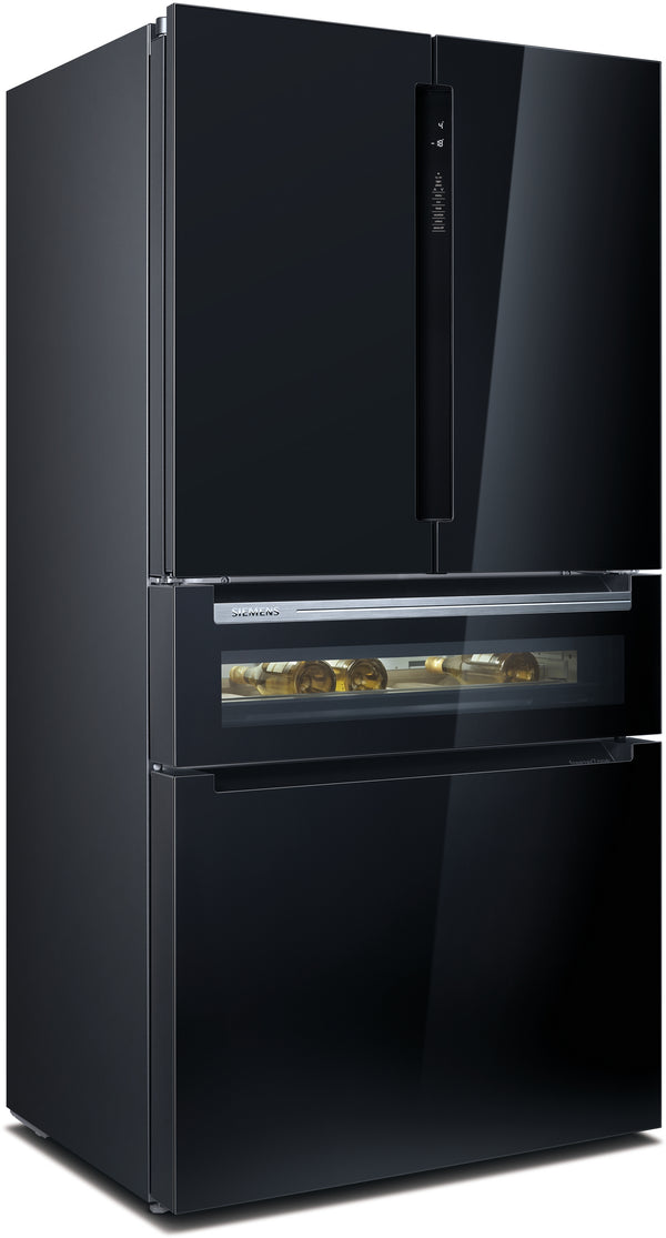 Siemens KF96RSBEA Frigorífico con vinoteca 183 x 90,5 cm NoFrost Cristal negro Clase E