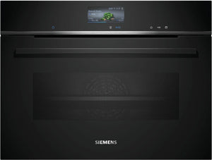 Siemens CS736G1B1 iQ700 Horno multifunción 100% vapor compacto 45 cm AirFry Cristal negro Clase A+ Siemens