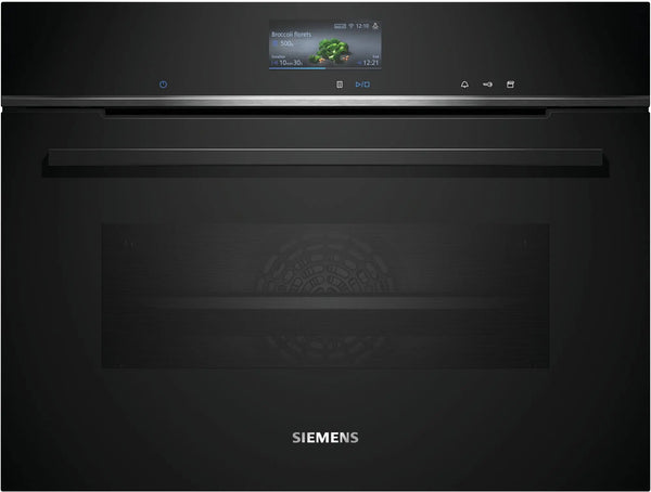 Siemens CS736G1B1 iQ700 Horno multifunción 100% vapor compacto 45 cm AirFry Cristal negro Clase A+ Siemens