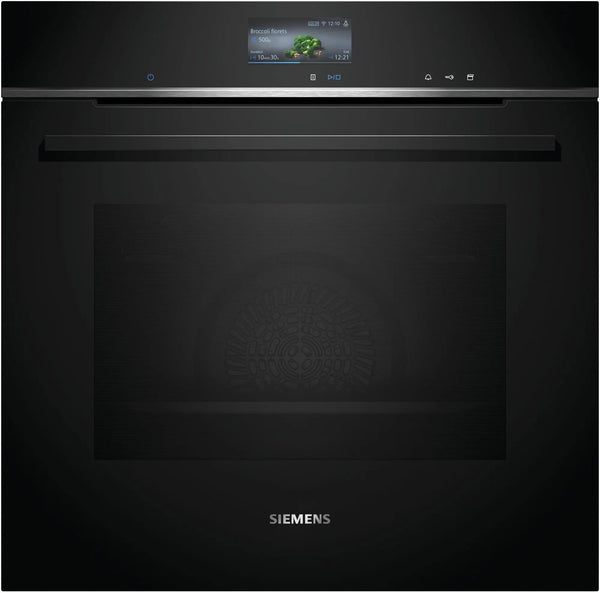 Siemens HR776G1B1 iQ700 Horno pirolítico con aporte de vapor 60 cm AirFry Cristal negro Clase A+ Siemens