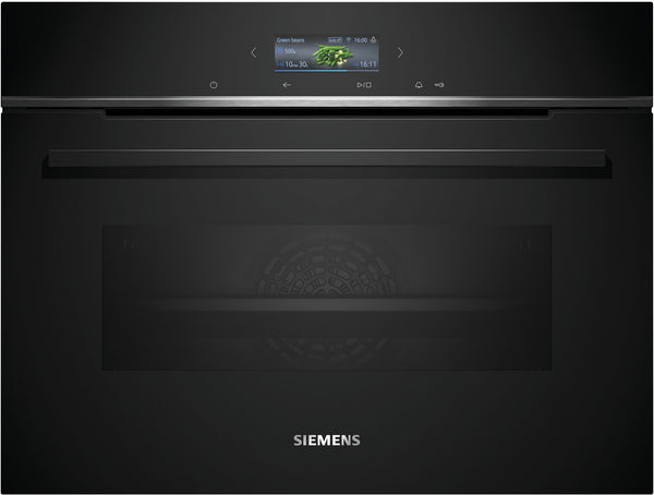 Siemens CB774G1B1 iQ700 Horno pirolítico compacto 60 cm AirFry Cristal negro Clase A+