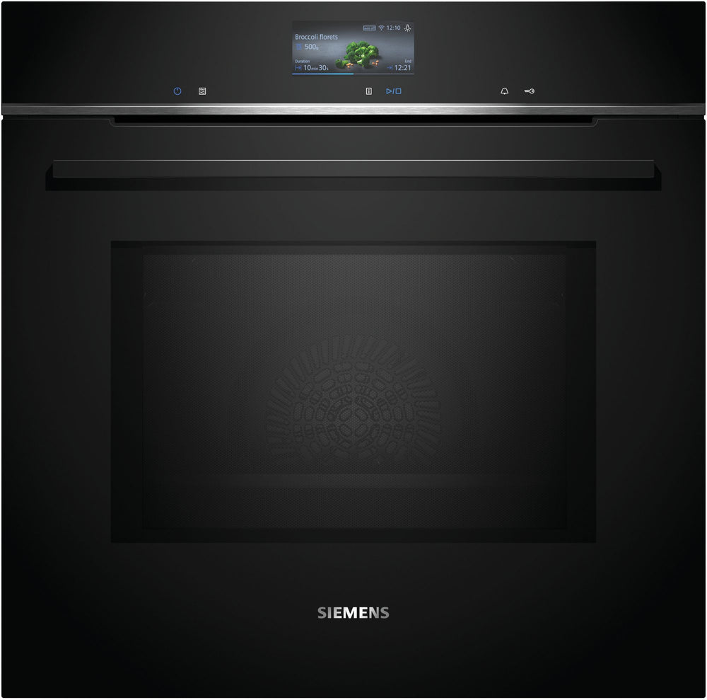Siemens HM776GKB1 iQ700 Horno pirolítico con microondas 60 cm AirFry Cristal negro Clase A+
