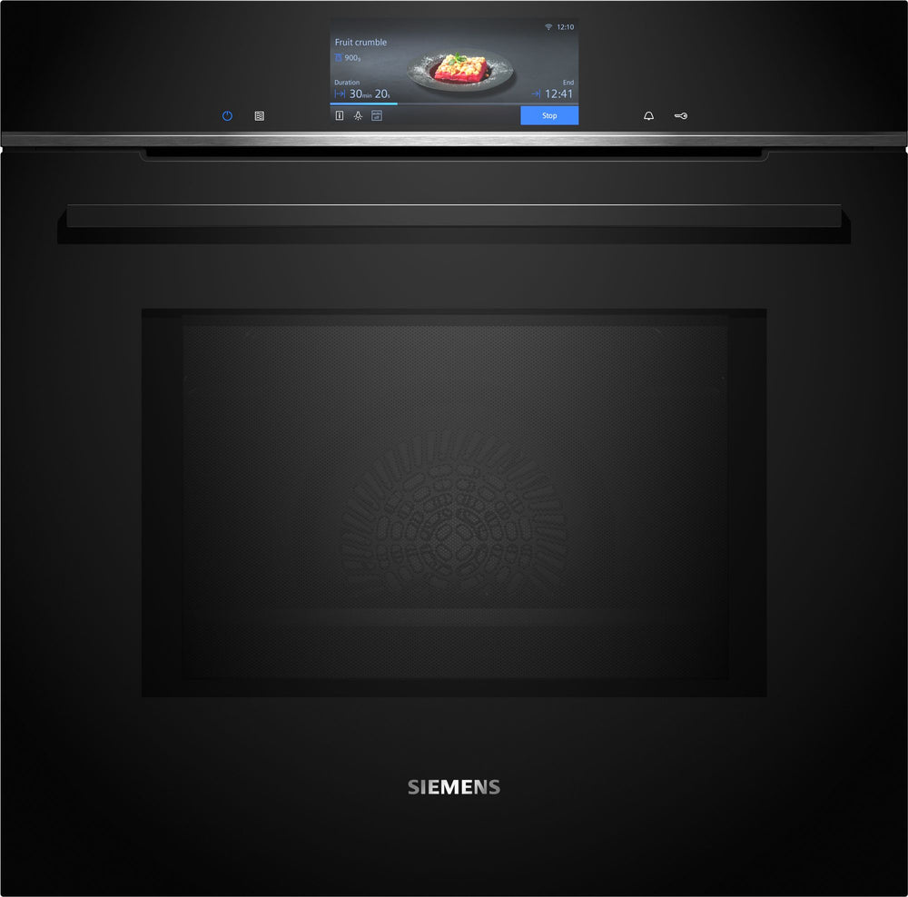 Siemens HM778GMB1 iQ700 Horno pirolítico con microondas 60 cm AirFry Cristal negro Clase A+