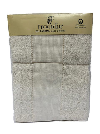 JUEGO TOALLAS PANAMA NATURAL TROVADOR