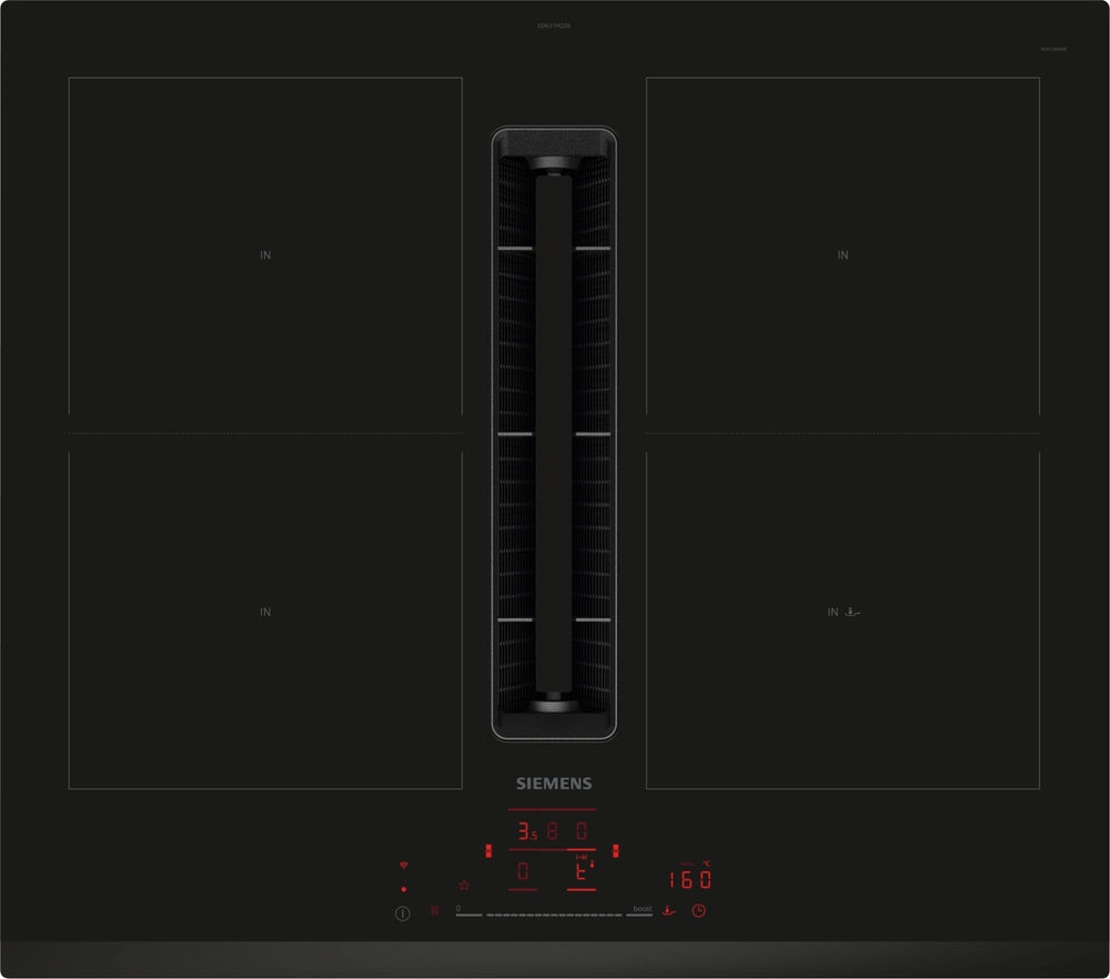 Siemens ED631HQ26E Placa de inducción con extractor integrado 60 cm 2 Zonas CombiInducción Clase B