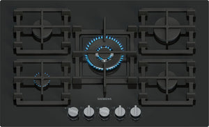 Siemens EP7A6QI40 Placa de gas 75 cm Cristal negro 5 Zonas Siemens
