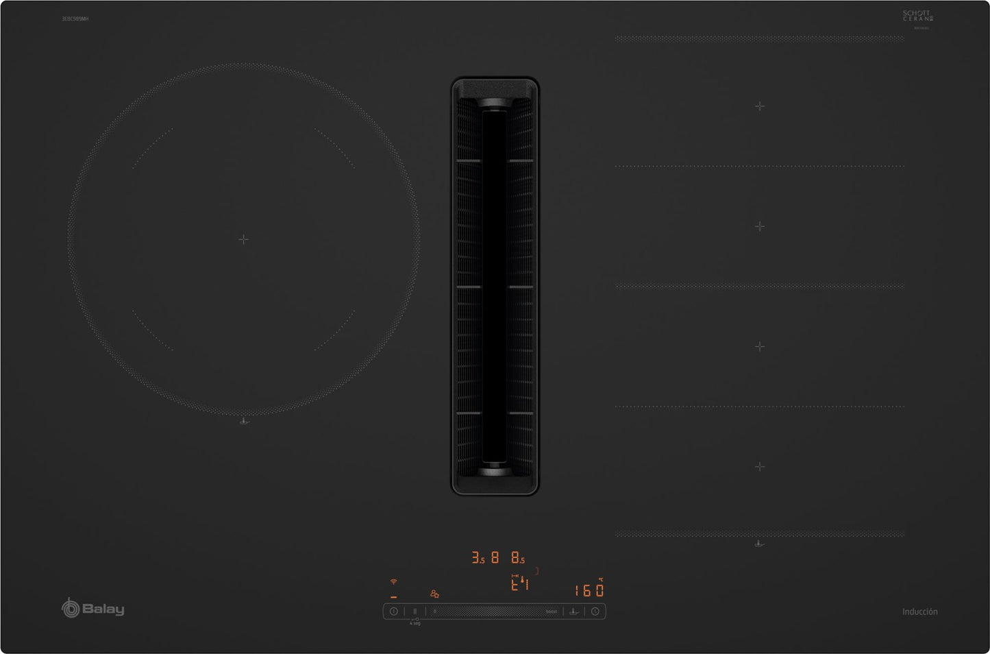 (NOVEDAD) Placa con extractor integrado Balay 3EBC989MH Negro mate