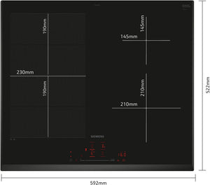 Siemens EX651HEC1E iQ700 Placa de inducción 60 cm FlexInducción + 2 Zonas Siemens