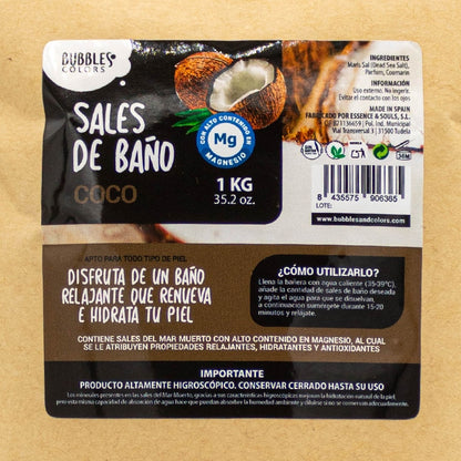 SALES DE BAÑO RICAS EN MAGNESIO AROMA COCO. 1 kg.