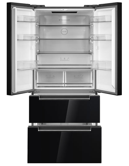 Frigorífico puerta francesa Nodor 190x84 cm cristal negro TWIN 189 TNF GDB