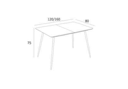 Mesa de comedor Alessia extensible con superficie en MDF