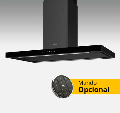 Campana Decorativa T-Invertida 90cm Negro Whirlpool PEARL90BK