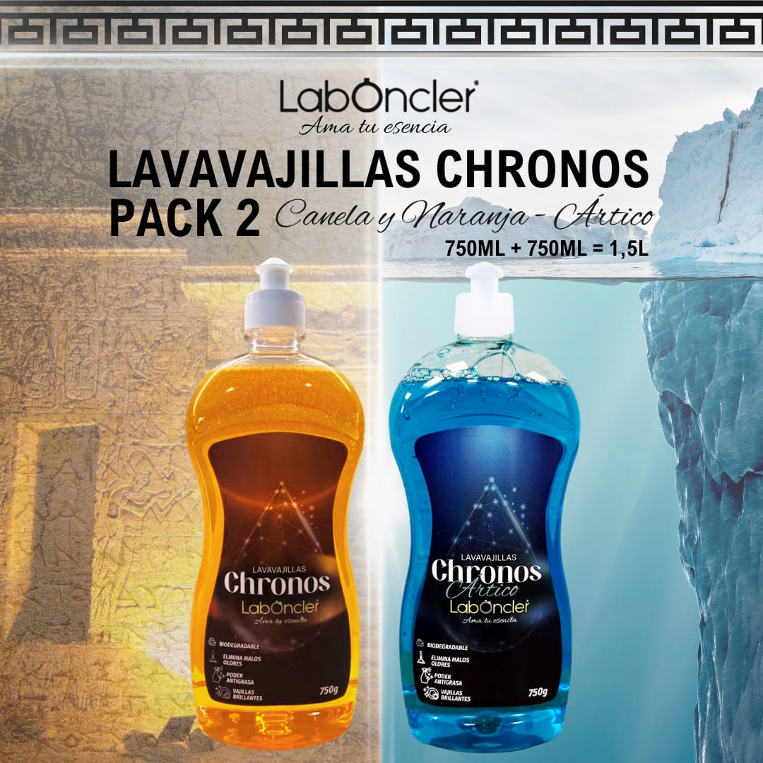 LAVAVAJILLAS MANUAL CHRONOS PACK 2 UNIDADES 750 ML. LABONCLER