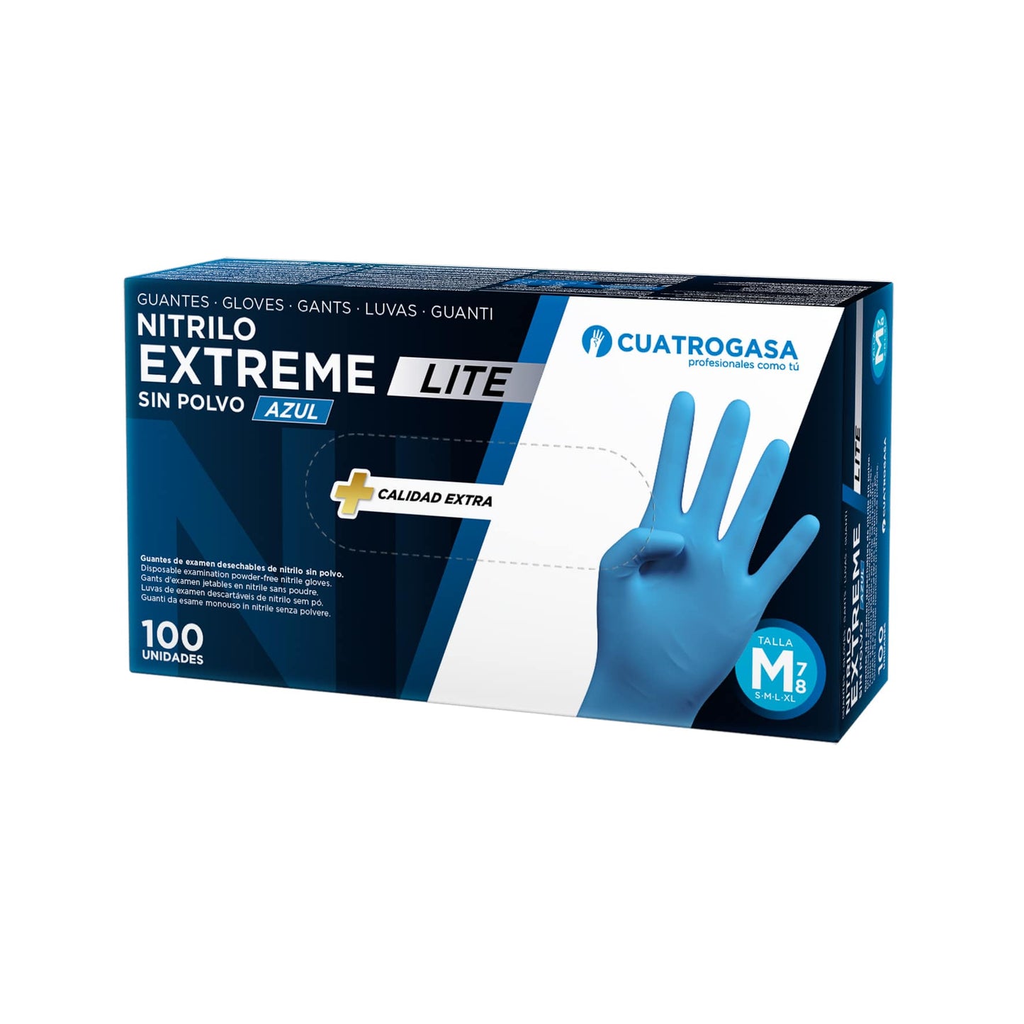 Guantes de Nitrilo Cuatrogasa Extreme Lite negro/azul