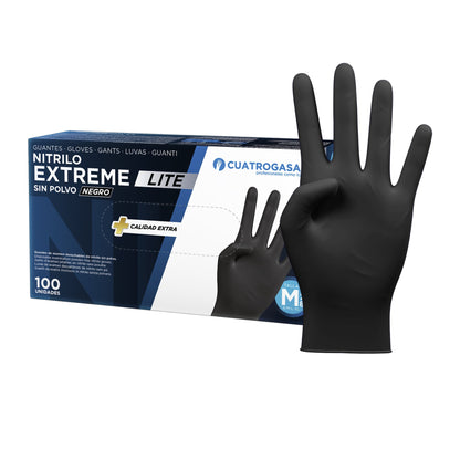 Guantes de Nitrilo Cuatrogasa Extreme Lite negro/azul