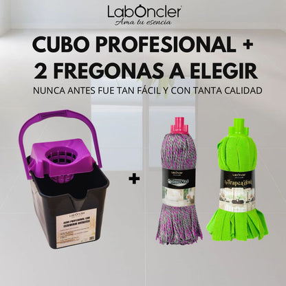 PACK CUBO ESCURRIDOR RAÍCES + 2 FREGONAS A ELEGIR LABONCLER
