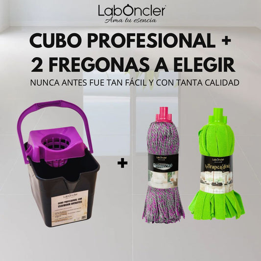 PACK CUBO ESCURRIDOR RAÍCES + 2 FREGONAS A ELEGIR LABONCLER