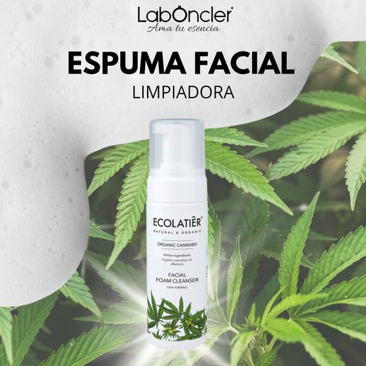 ESPUMA LIMPIADORA FACIAL REAFIRMANTE CANNABIS ECOLÓGICO ECOLATIER 150 ML.