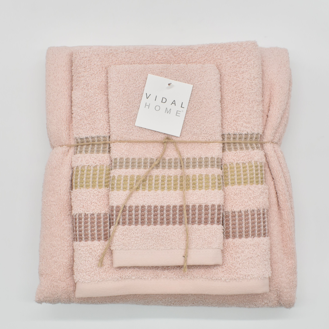 JUEGO DE TOALLAS 3 PIEZAS CHLOE ROSA VIDAL HOME
