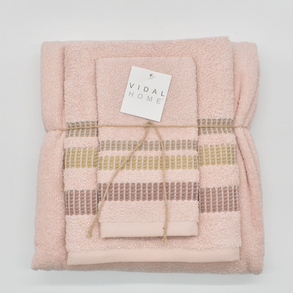 JUEGO DE TOALLAS 3 PIEZAS CHLOE ROSA VIDAL HOME