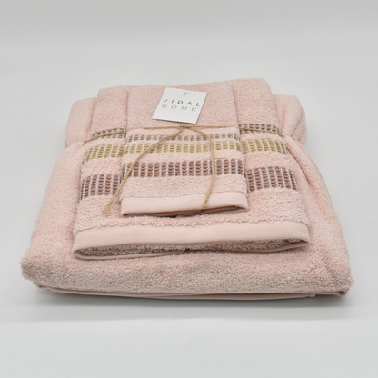 JUEGO DE TOALLAS 3 PIEZAS CHLOE ROSA VIDAL HOME