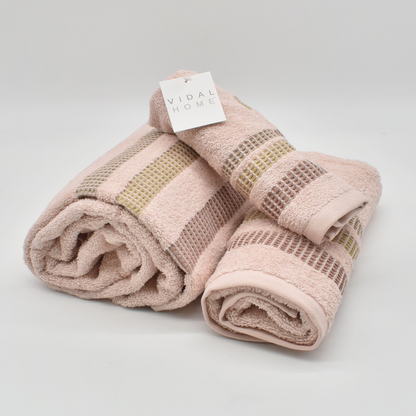 JUEGO DE TOALLAS 3 PIEZAS CHLOE ROSA VIDAL HOME