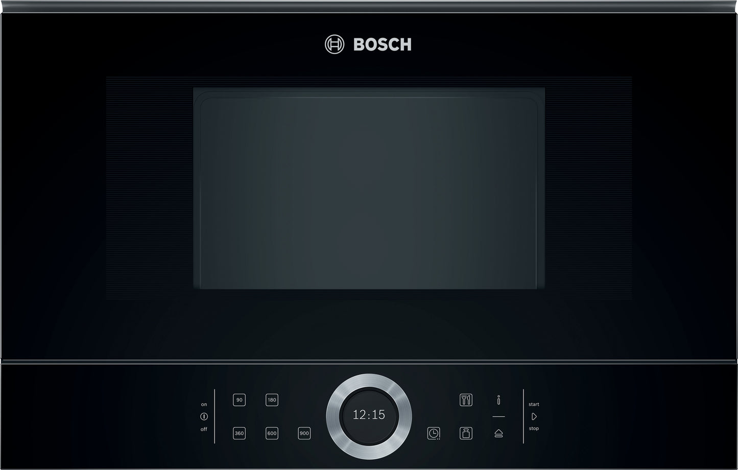 Microondas Bosch Serie 8 cristal negro BFL634GB1 (apertura izquierda)