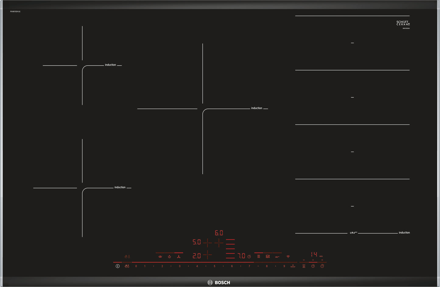 Placa de inducción 80 cm Bosch PXV875DV1E