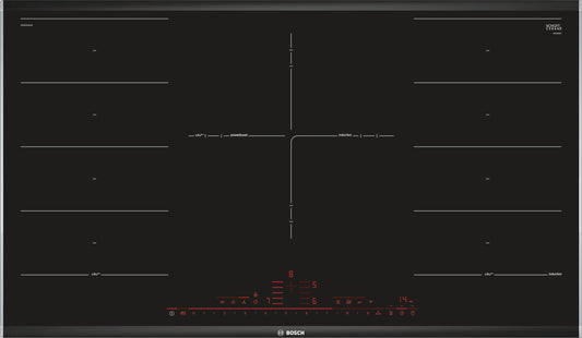 Placa de inducción Bosch 90 cm Serie 8 zonas Flex y 32 cm PXV975DV1E