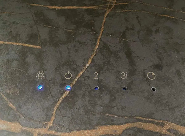 Campana decorativa de pared Pando modelo P-746 Inox + Dekton® Pando